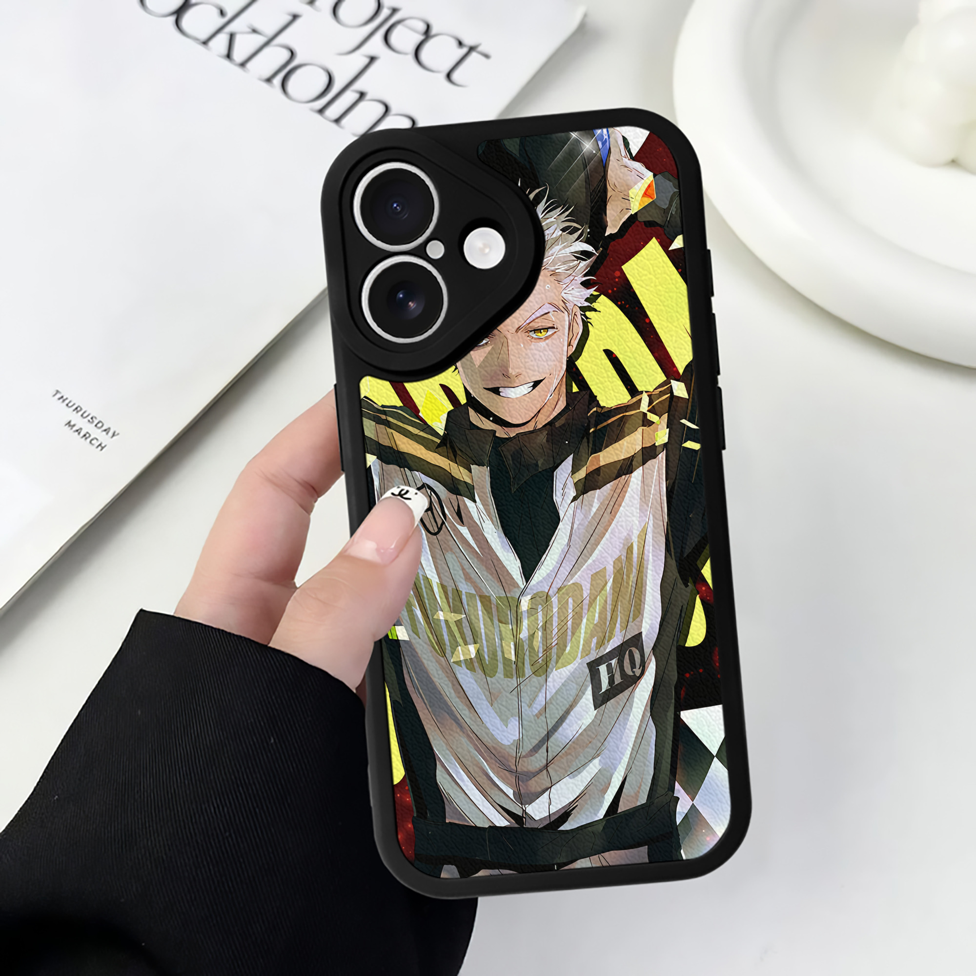 （画像用） ハイキュー!! Haikyu!! 【iPhone 16シリーズ対応】シリコンスマホケース（レザー調） 材質：シリコン
